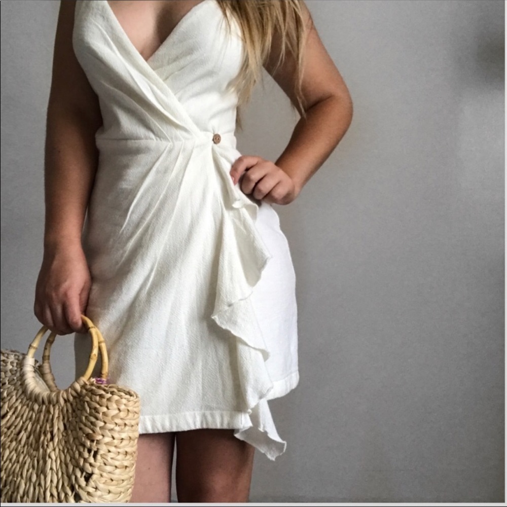 Free People Ivory Boho Wrap Dress Size S